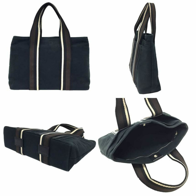 愛馬仕 Troca Horizontal PM 手提包 帆布 x 皮革 黑色-1