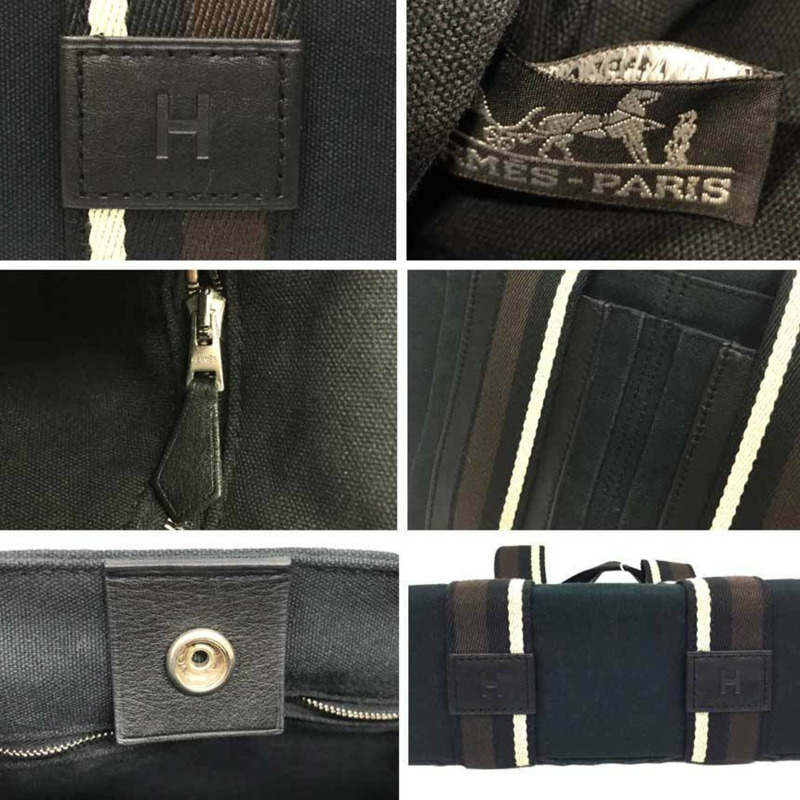 愛馬仕 Troca Horizontal PM 手提包 帆布 x 皮革 黑色-2