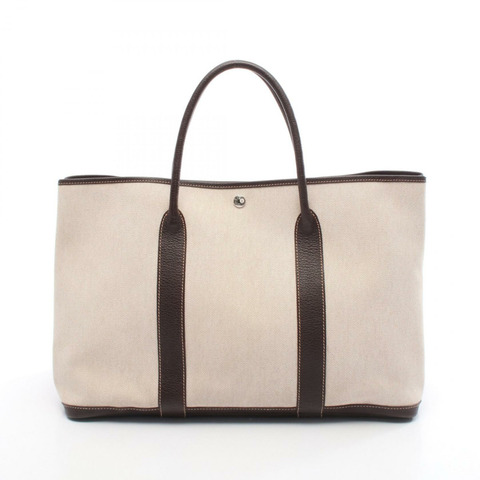 愛馬仕 Garden Party MM 大號托特包，Toile H Negonda Ecru Havane 印花，二手 SHW