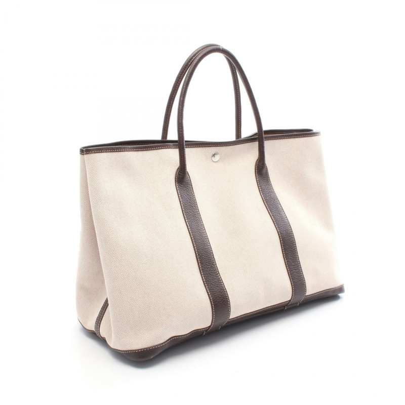 愛馬仕 Garden Party MM 大號托特包，Toile H Negonda Ecru Havane 印花，二手 SHW-1