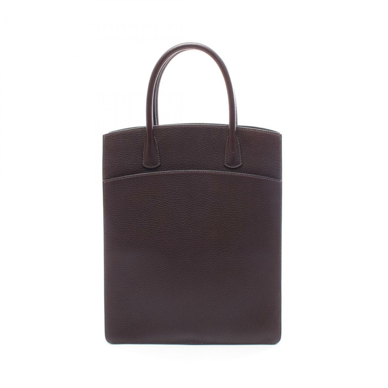 愛馬仕白色浴袍手提包,Fjord皮革,棕色Evennes款,二手,女士,金色五金-0