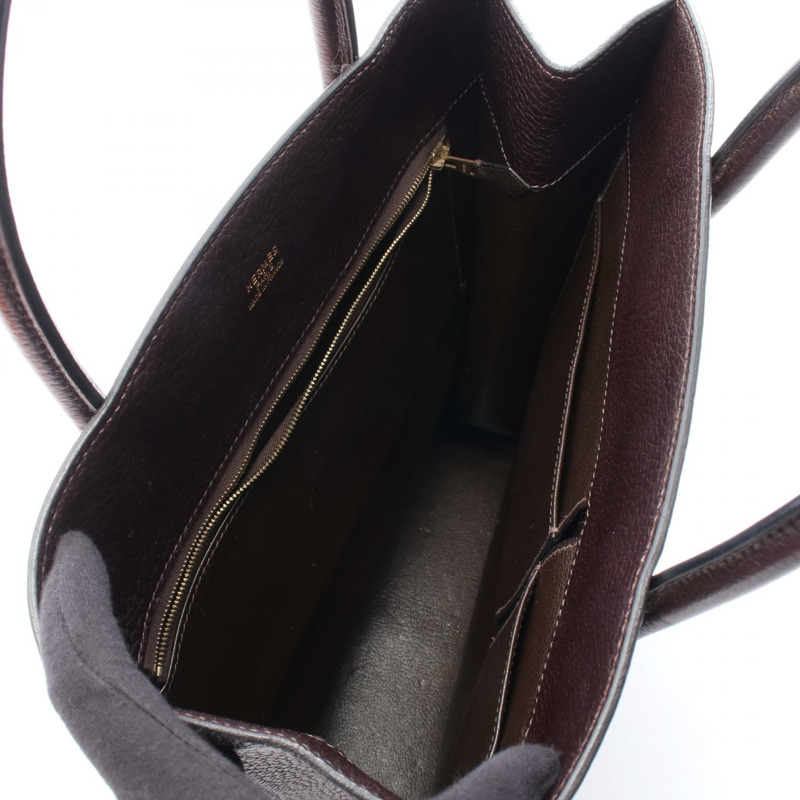 愛馬仕白色浴袍手提包,Fjord皮革,棕色Evennes款,二手,女士,金色五金-2