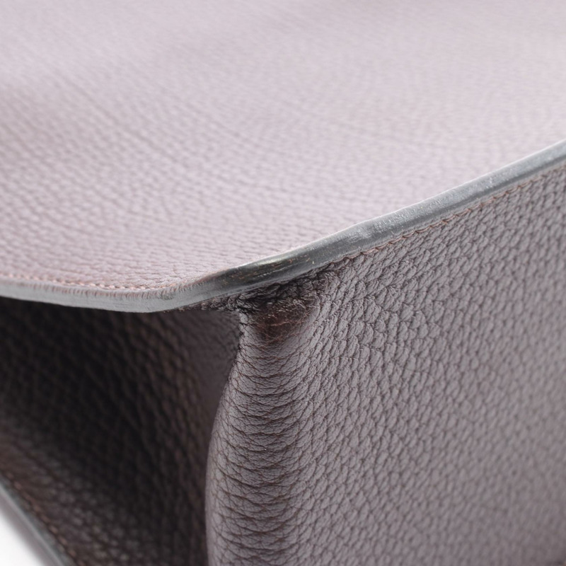 愛馬仕白色浴袍手提包,Fjord皮革,棕色Evennes款,二手,女士,金色五金-5