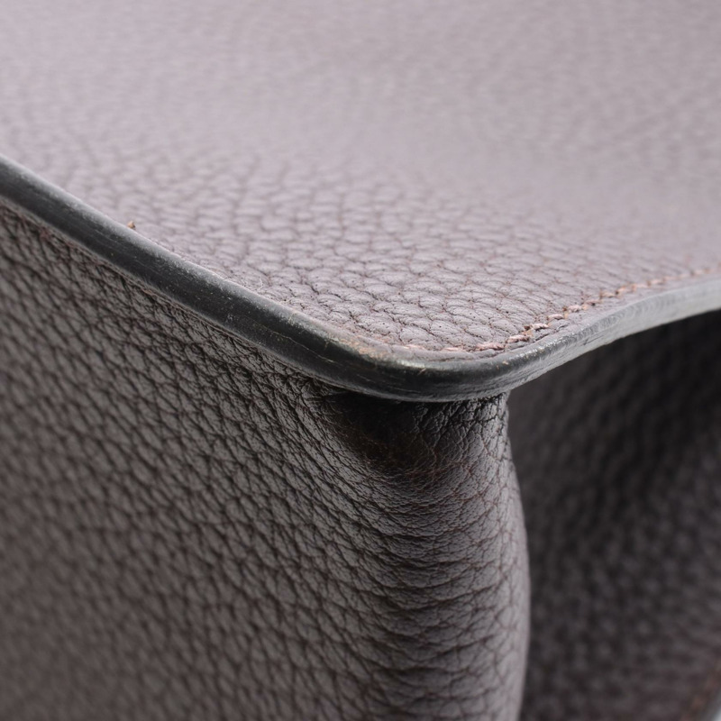 愛馬仕白色浴袍手提包,Fjord皮革,棕色Evennes款,二手,女士,金色五金-6