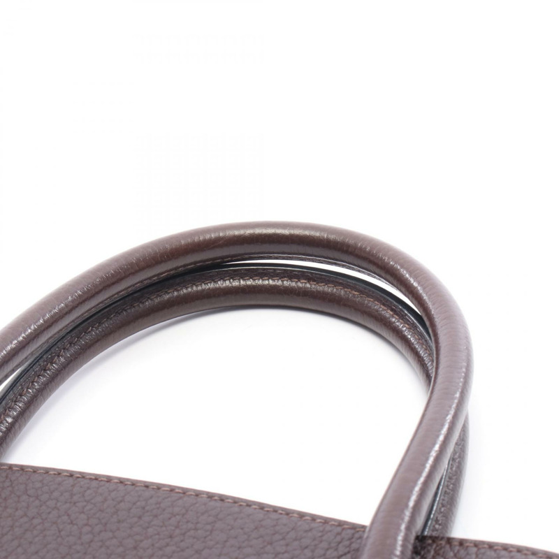 愛馬仕白色浴袍手提包,Fjord皮革,棕色Evennes款,二手,女士,金色五金-7