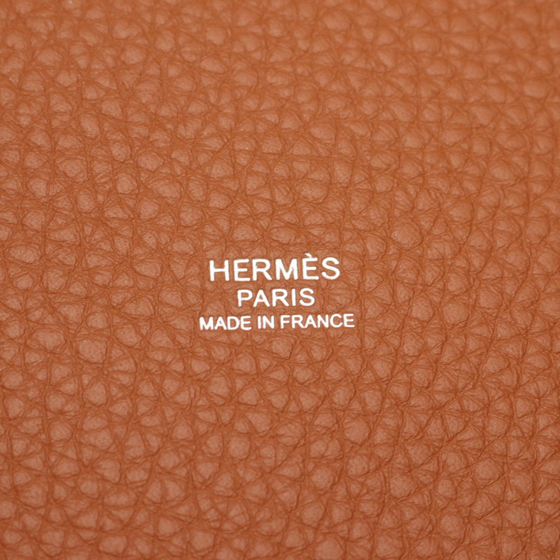 愛馬仕 PicotinLock PM Eclat 手提包，Clemence Swift 皮革，棕色/粉紅色，二手，帶五金配件。-3