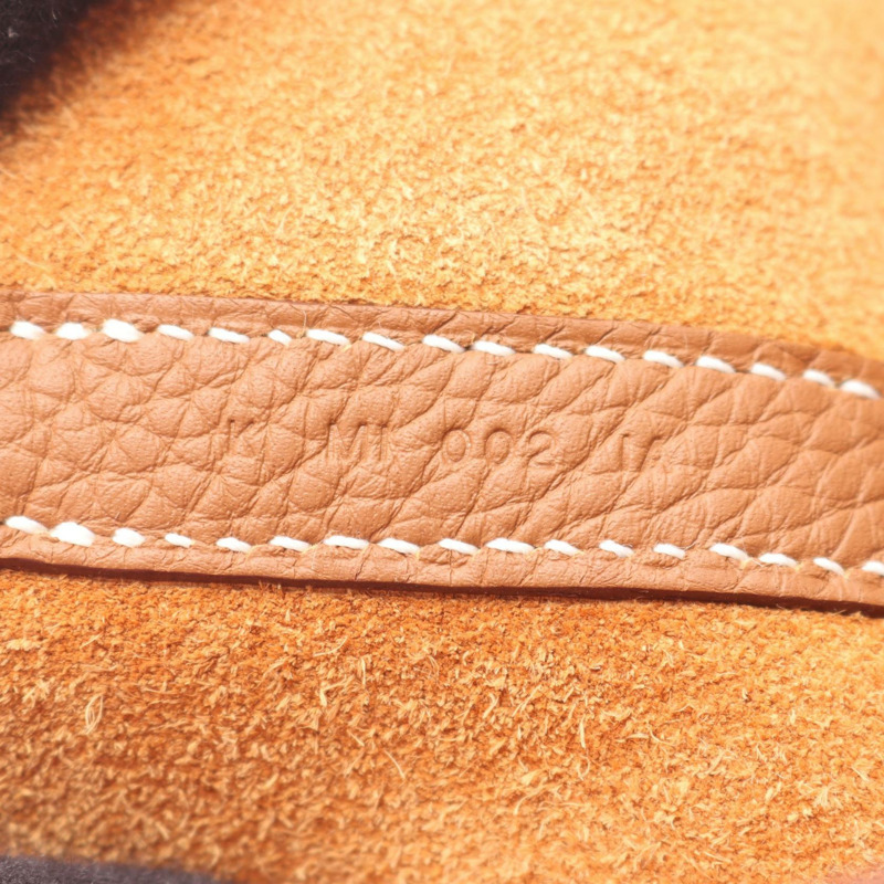 愛馬仕 PicotinLock PM Eclat 手提包，Clemence Swift 皮革，棕色/粉紅色，二手，帶五金配件。-4