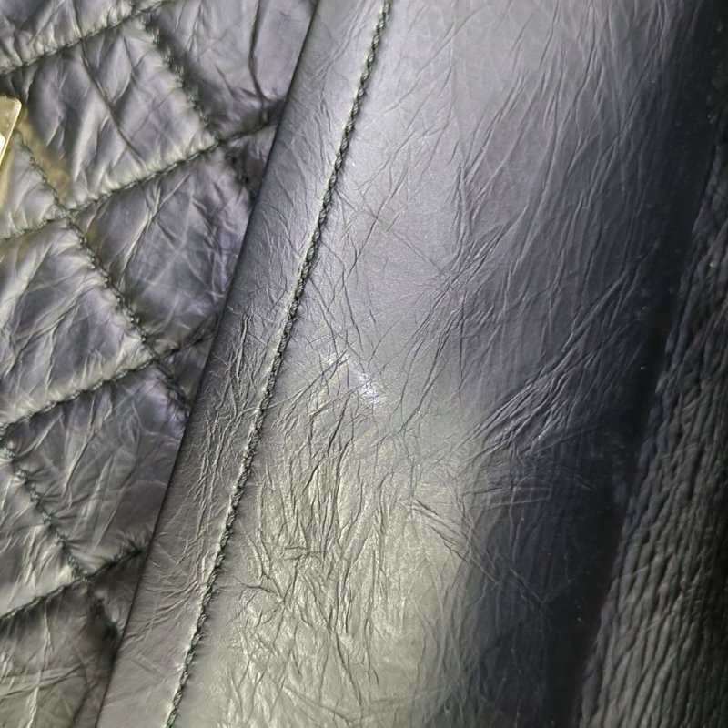 CHANEL 2.55 拼色牛皮菱格紋絎縫單肩包金色五金24開-9