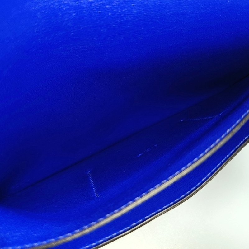 HERMES Dogon电光蓝Clemence牛皮手拿包银色五金P刻子袋-6