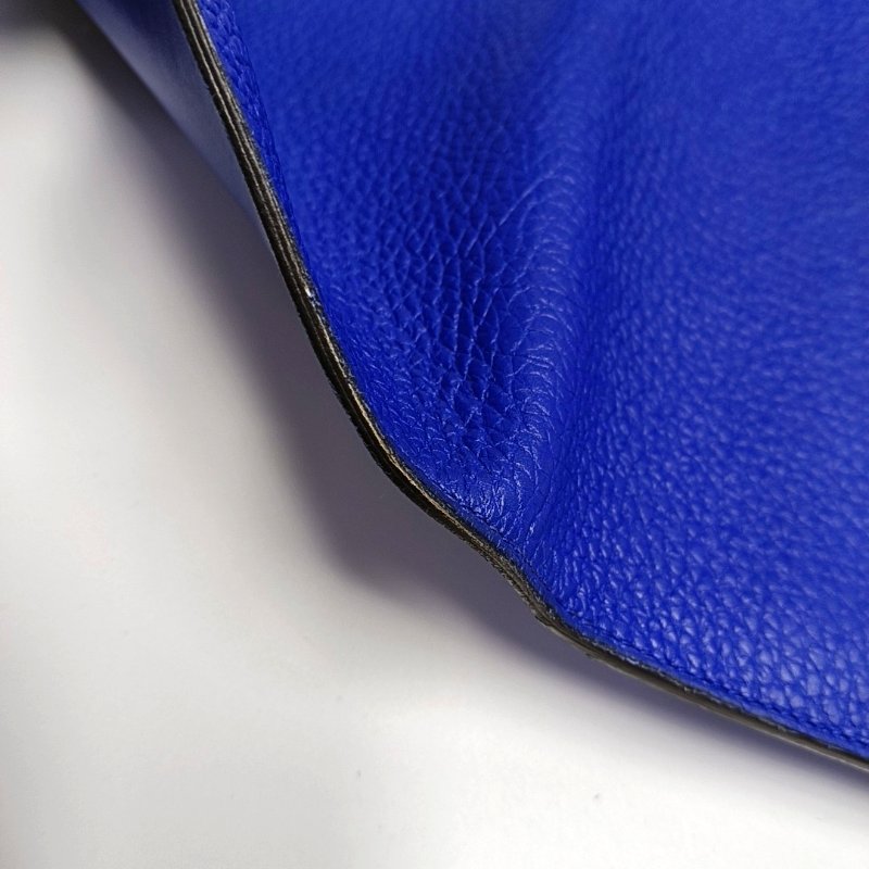 HERMES Dogon电光蓝Clemence牛皮手拿包银色五金P刻子袋-9