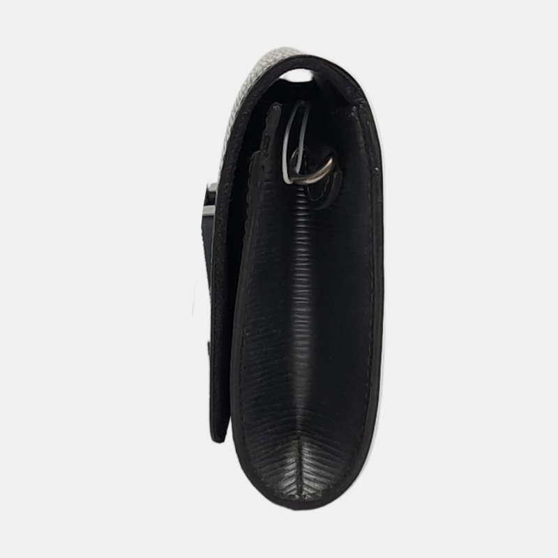 LOUIS VUITTON LOUISE銀灰色EPI牛皮水波紋斜挎包銀色五金可拆卸肩帶-2