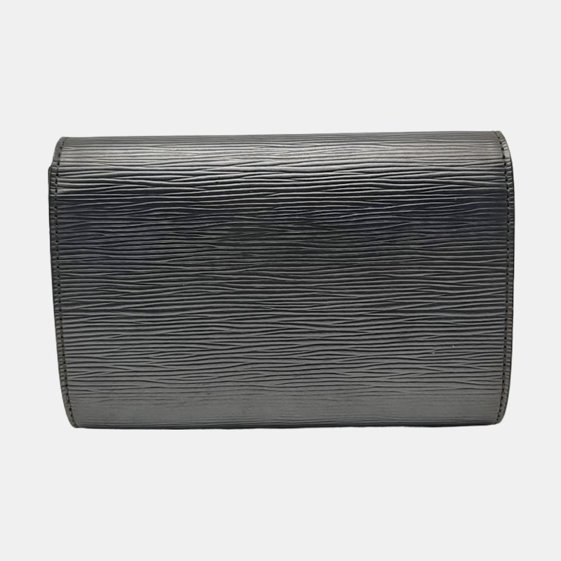 LOUIS VUITTON LOUISE銀灰色EPI牛皮水波紋斜挎包銀色五金可拆卸肩帶-4