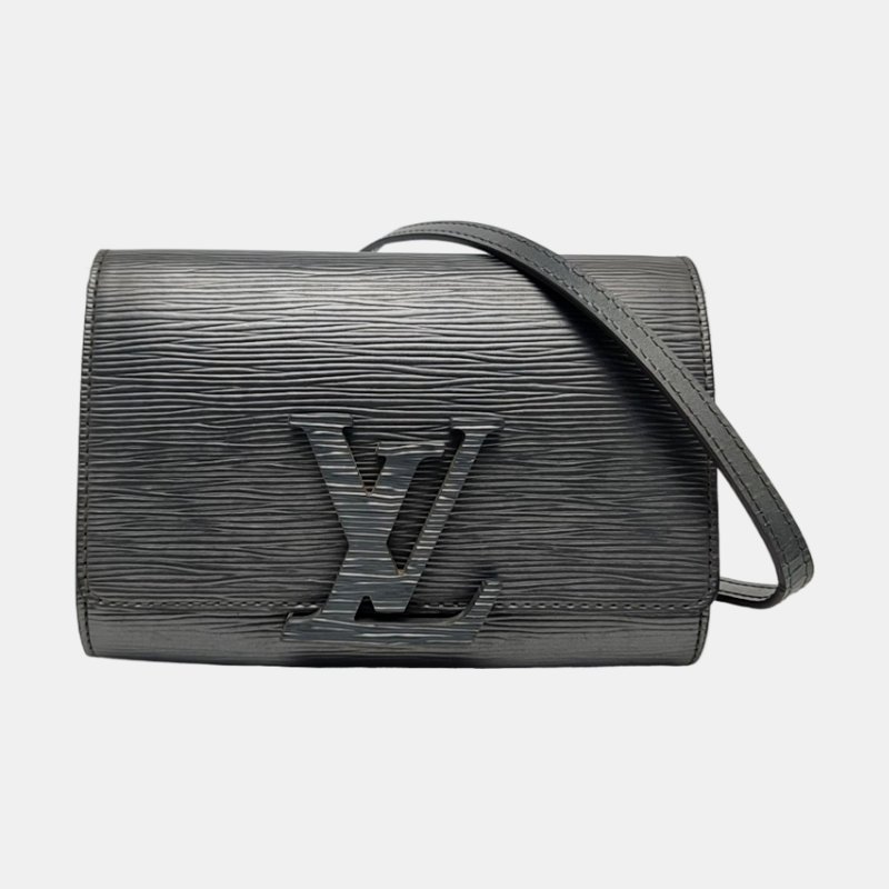 LOUIS VUITTON LOUISE銀灰色EPI牛皮水波紋斜挎包銀色五金可拆卸肩帶-7