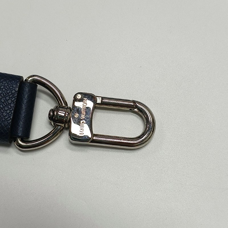 LOUIS VUITTON深藍色牛皮單肩包手提包銀色五金可拆卸肩帶-12