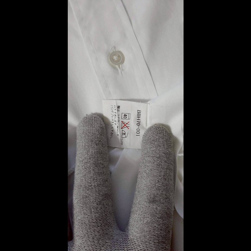 （日本製MIJ）BURBERRY 博柏利 LONDON 男白色透氣純棉長袖襯衫39-80-6