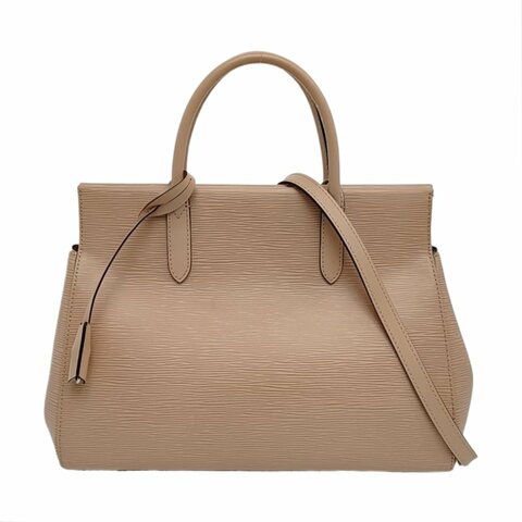 LOUIS VUITTON MARLY中號卡其色EPI牛皮水波紋斜挎包手提包單肩包銀色五金可拆卸肩帶