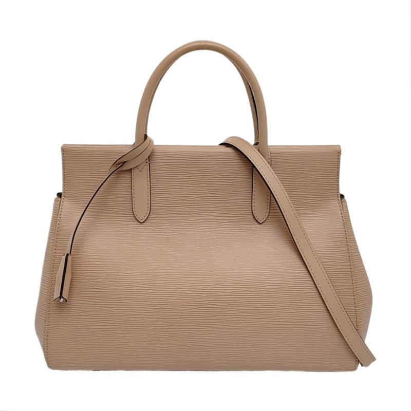 LOUIS VUITTON MARLY中號卡其色EPI牛皮水波紋斜挎包手提包單肩包銀色五金可拆卸肩帶-0