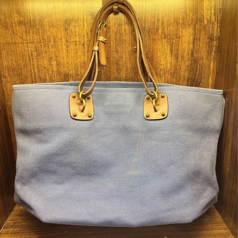 Bottega Venetia 藍色帆布手提袋