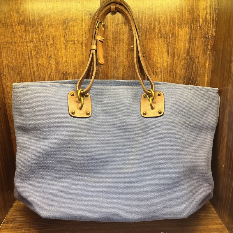 Bottega Venetia 藍色帆布手提袋-0