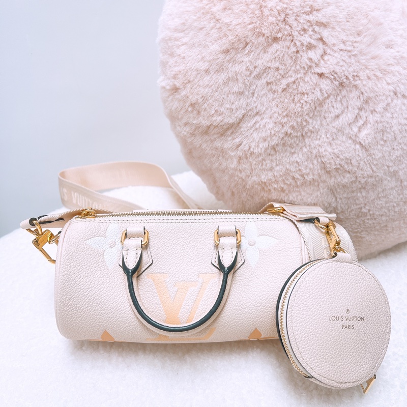 近新 Lv papillon bb by the pool 漸變米黃色 巴比龍/手提斜挎包-0