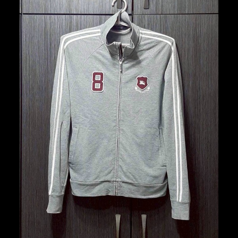 絕版BURBERRY 博柏利 BLACK LABEL 黑標 戰馬 男灰色運動休閒外套2號-0