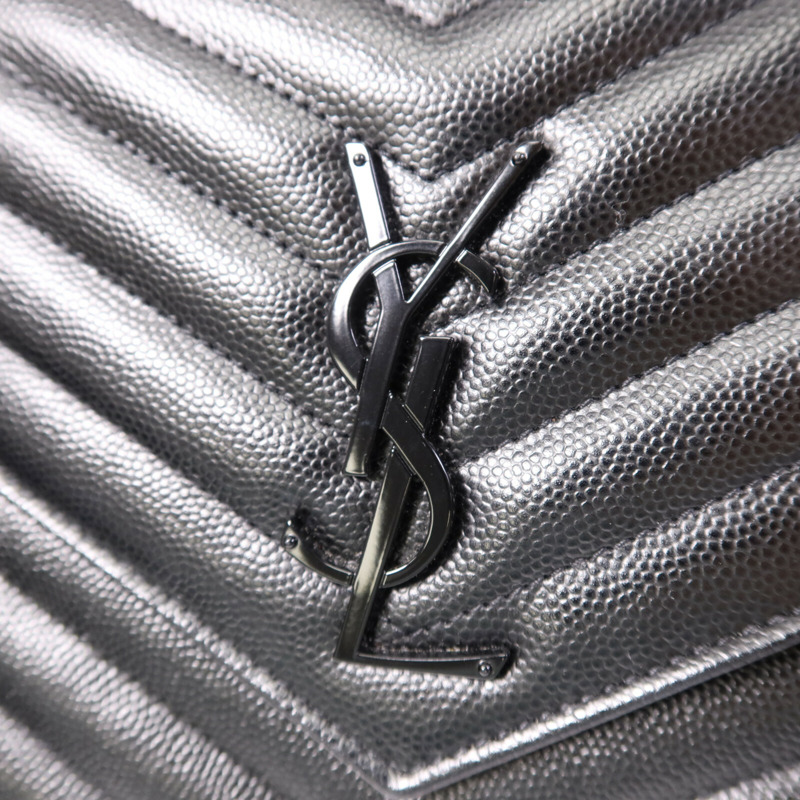 YVES SAINT LAURENT 牛皮皮革Cassandre Chain Bag銀扣鏈帶肩背袋-5