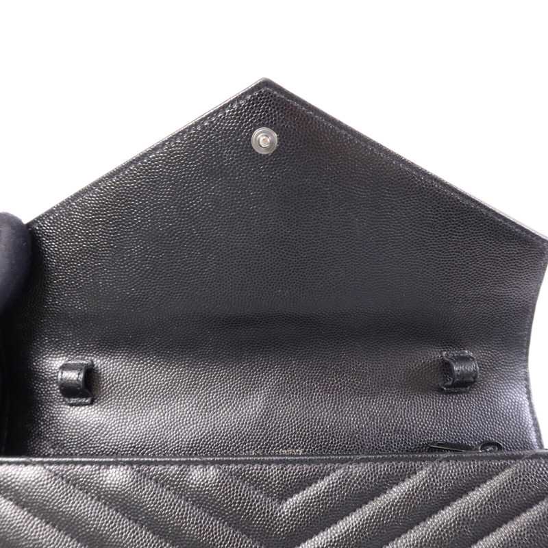 YVES SAINT LAURENT 牛皮皮革Cassandre Chain Bag銀扣鏈帶肩背袋-9