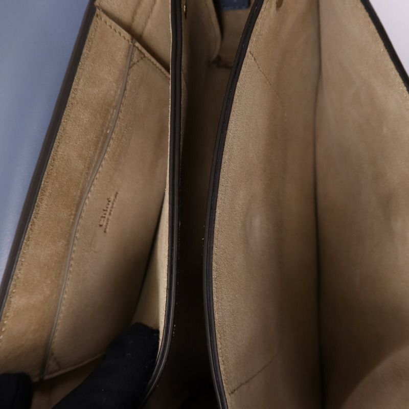 Chloe 牛皮/麂皮皮革Faye Bag金扣肩背袋-4