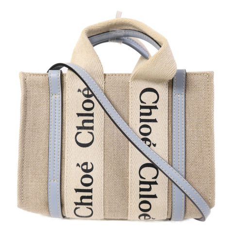 Chloe 帆布Mini Woody Tote手挽肩背兩用袋