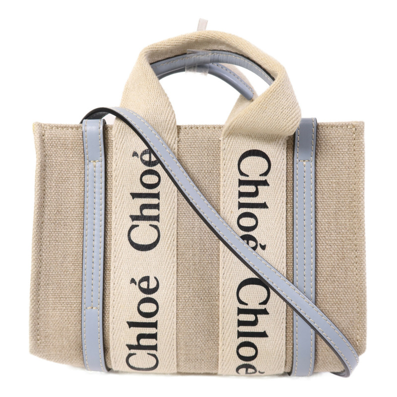 Chloe 帆布Mini Woody Tote手挽肩背兩用袋-0