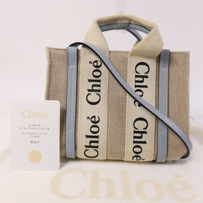 Chloe 帆布Mini Woody Tote手挽肩背兩用袋-9