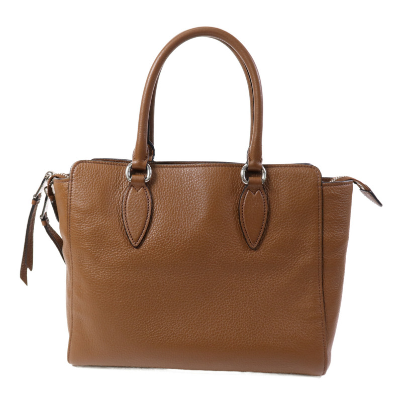 PRADA 牛皮皮革2 Way Shoulder Bag銀扣手挽肩背兩用袋-2