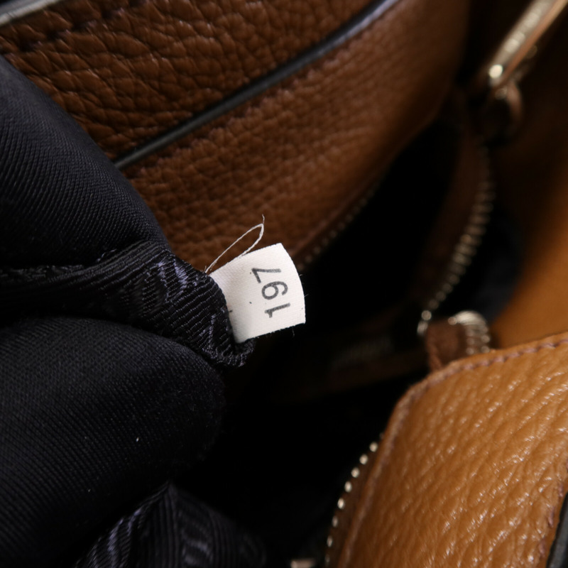 PRADA 牛皮皮革2 Way Shoulder Bag銀扣手挽肩背兩用袋-6