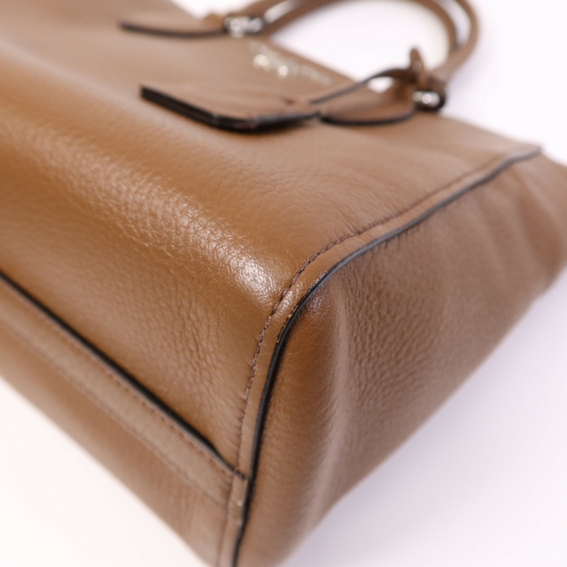 PRADA 牛皮皮革2 Way Shoulder Bag銀扣手挽肩背兩用袋-11