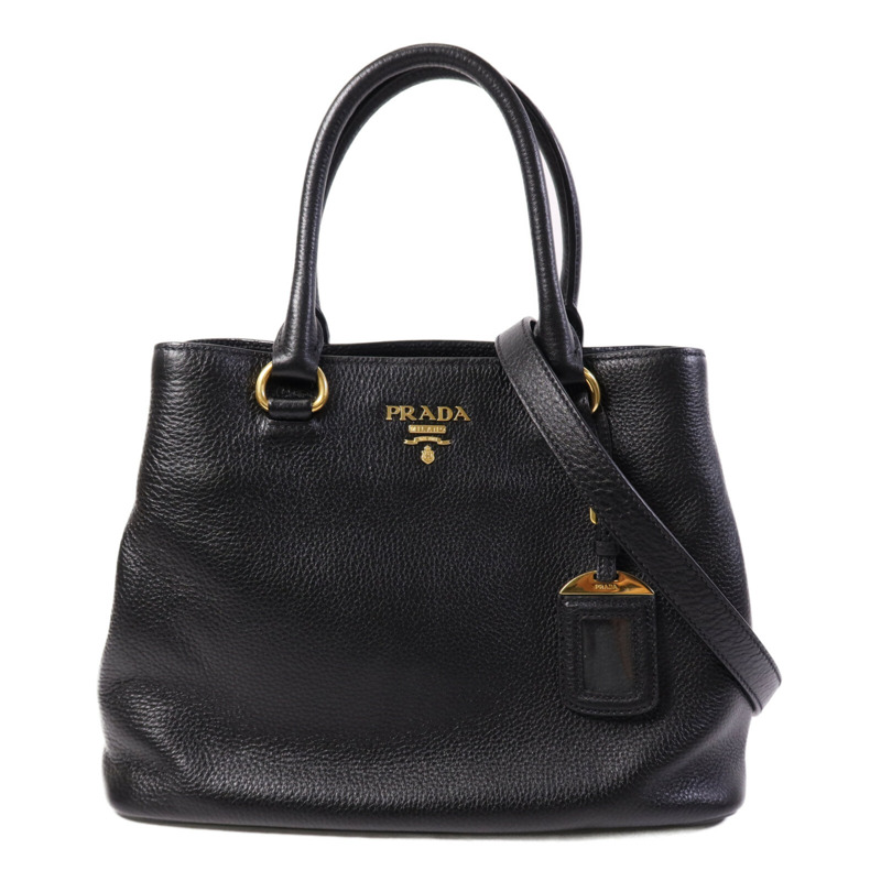 PRADA 牛皮皮革2 Way Shoulder Bag金扣手挽肩背兩用袋-0