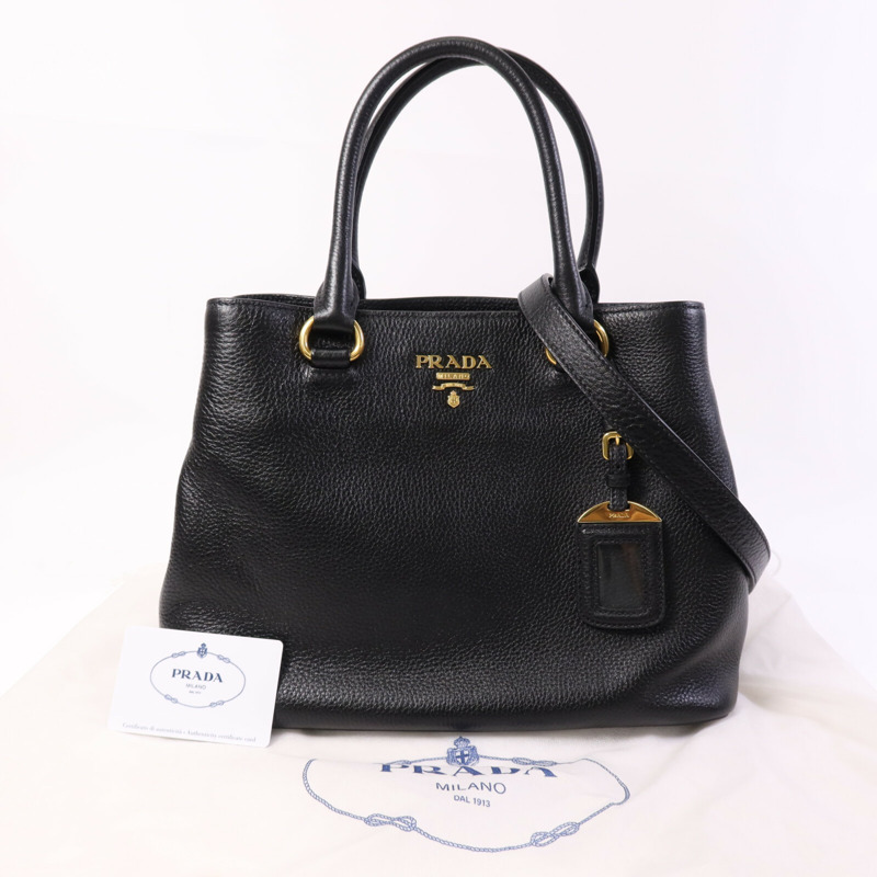 PRADA 牛皮皮革2 Way Shoulder Bag金扣手挽肩背兩用袋-10