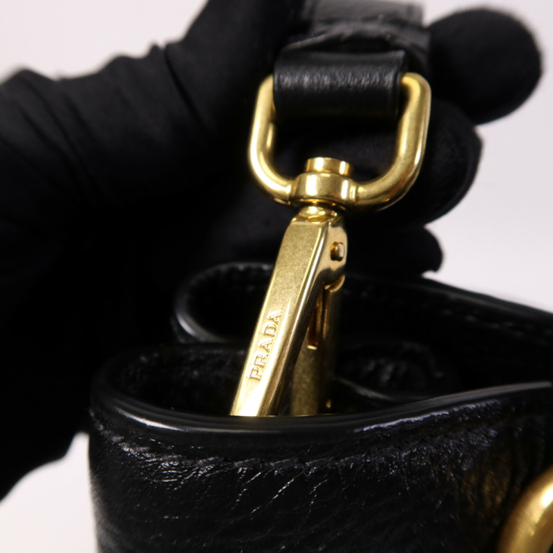 PRADA 牛皮皮革2 Way Shoulder Bag金扣手挽肩背兩用袋-15
