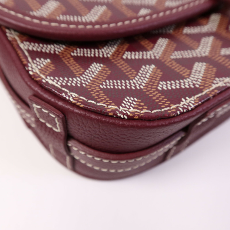 GOYARD 塗層帆布Belvedere PM銀扣肩背袋-10