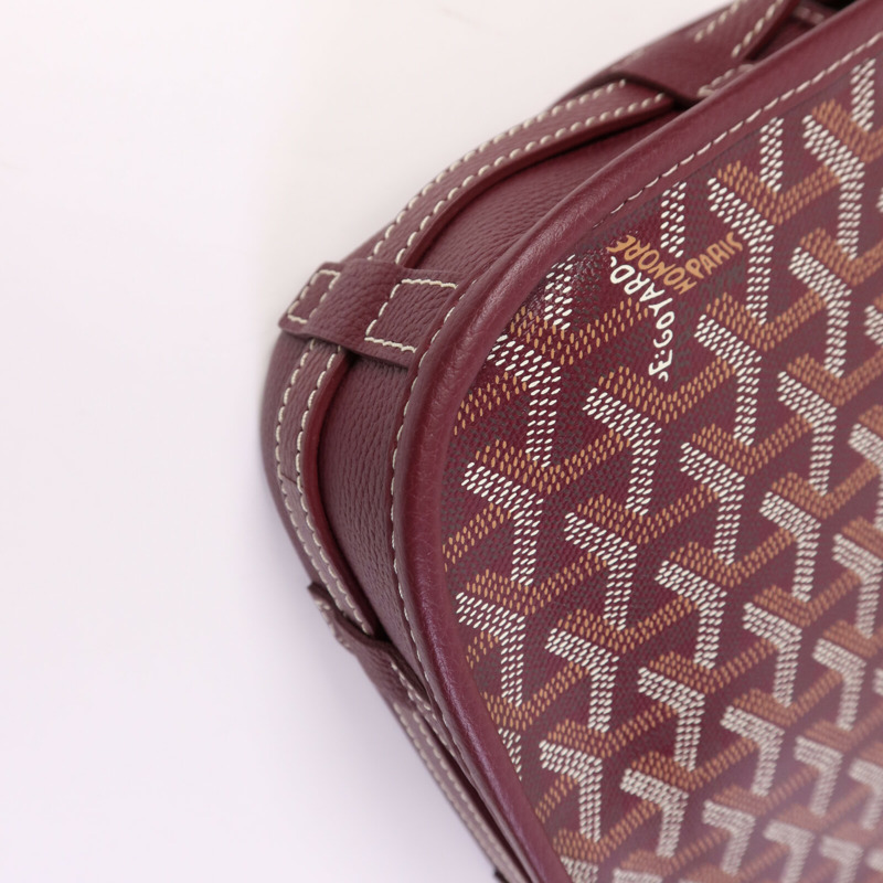 GOYARD 塗層帆布Belvedere PM銀扣肩背袋-12