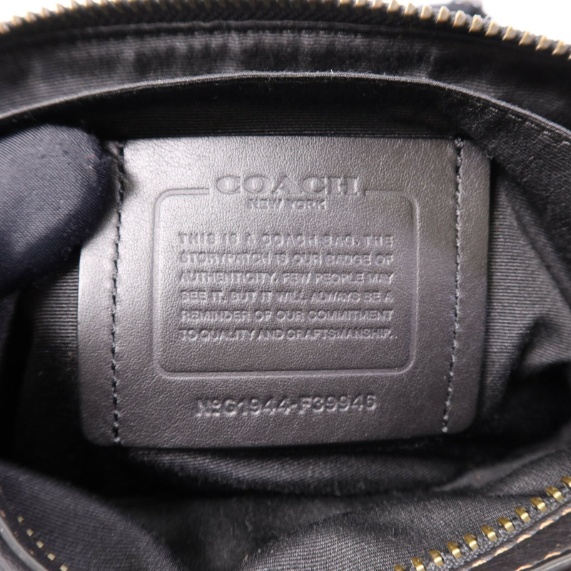 COACH 牛皮皮革Shoulder Bag銀扣肩背袋-5