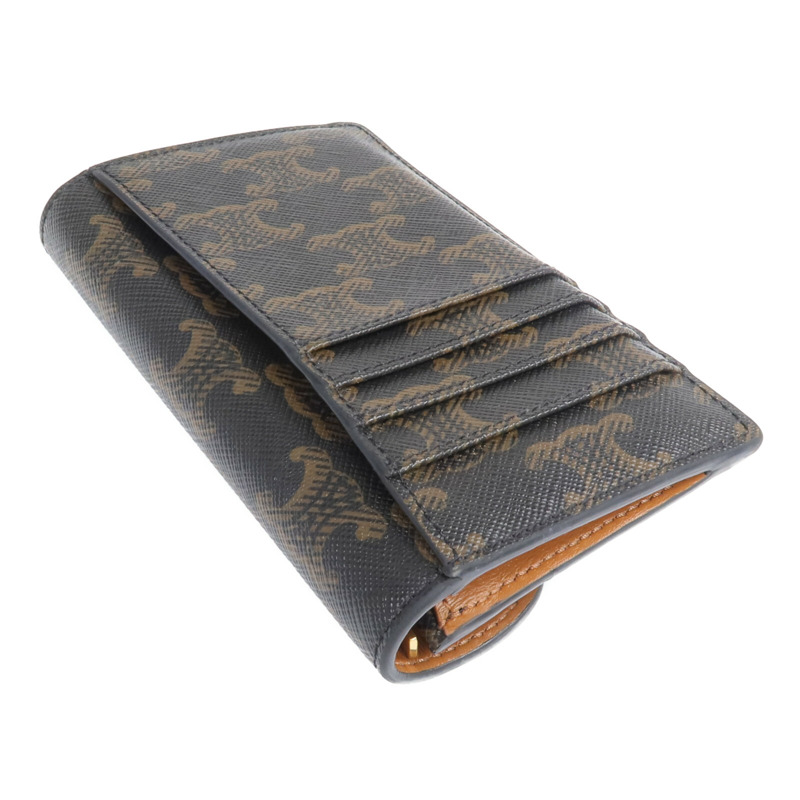 CELINE 塗層帆布Coin/Card Holder金扣零錢包/卡片套-4