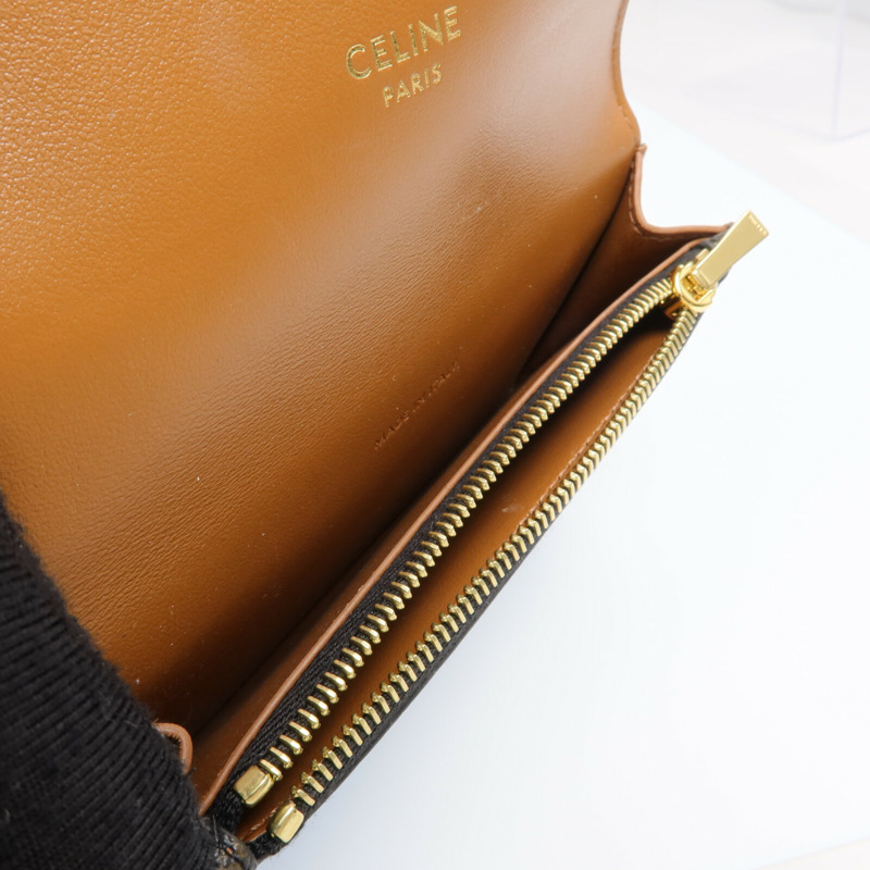 CELINE 塗層帆布Coin/Card Holder金扣零錢包/卡片套-11