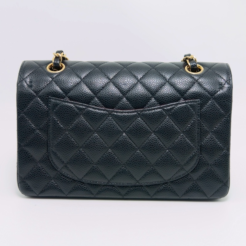 熱門火爆款🔥99新🈶購證😍Chanel黑金荔枝牛皮菱格小號CF鏈條包手提包單肩斜挎包❤️🔥-11