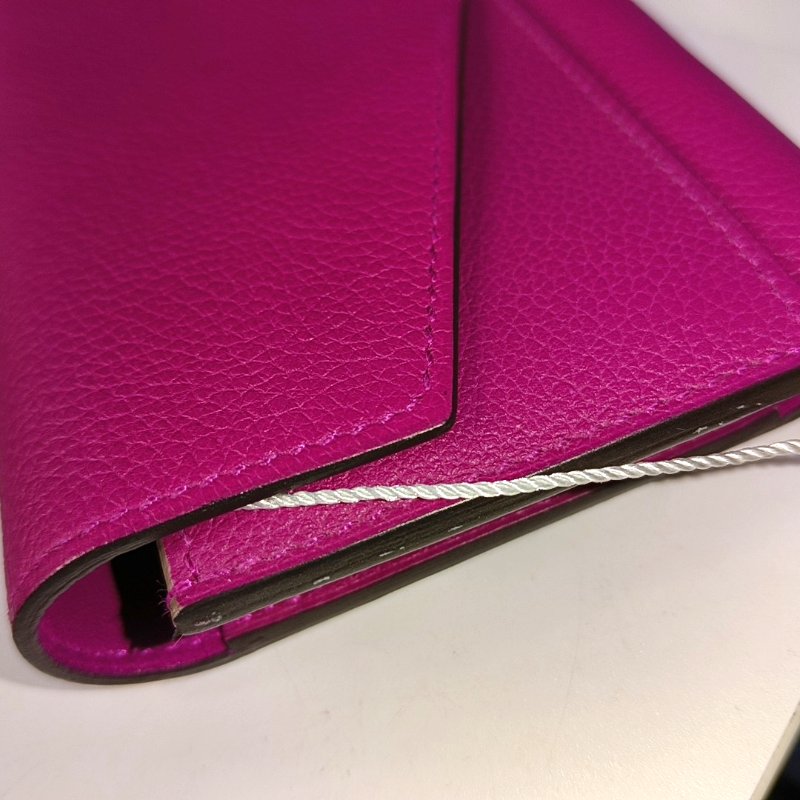 HERMES Passant大號薰衣草紫Evercolor牛皮錢包銀色五金A刻-10