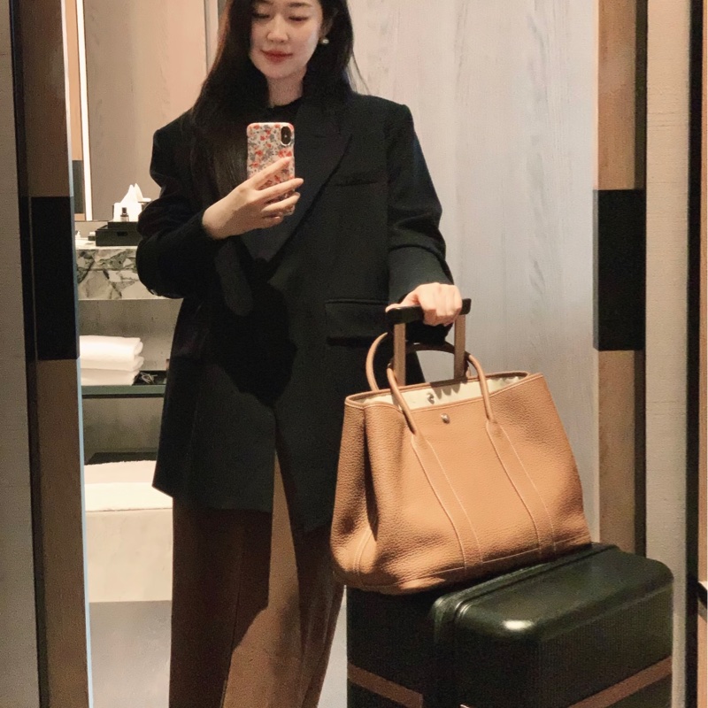 hermes 愛馬仕 garden party 36 花園派對 金棕 手提包 肩背包 購物包 公事包-3