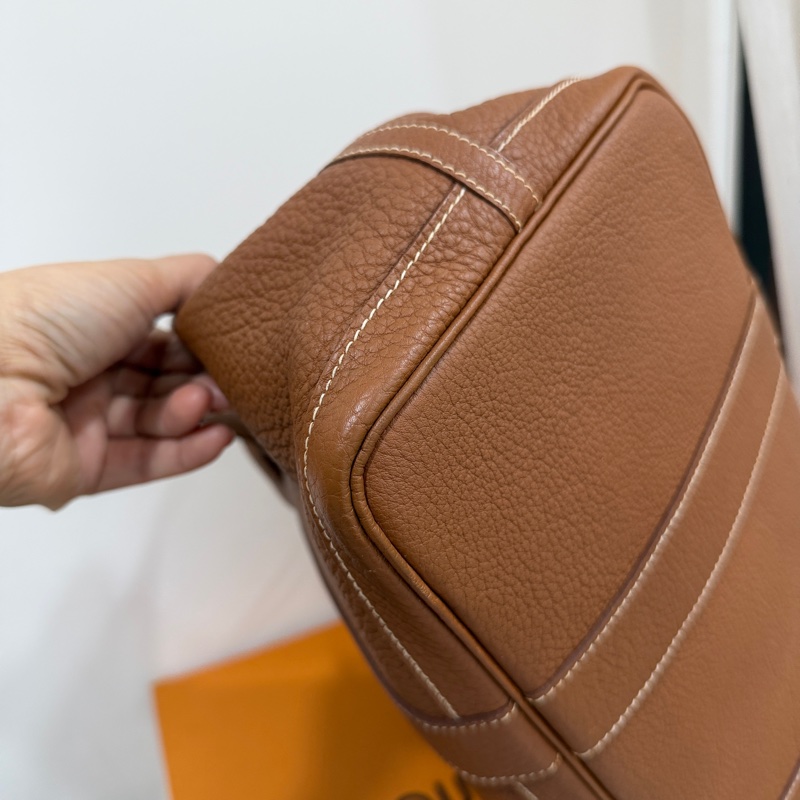 hermes 愛馬仕 garden party 36 花園派對 金棕 手提包 肩背包 購物包 公事包-11