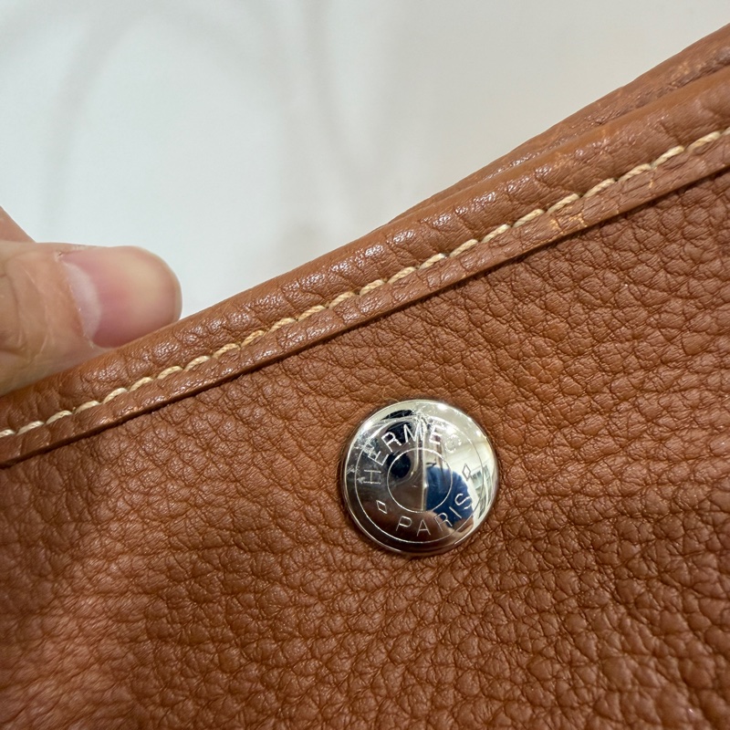 hermes 愛馬仕 garden party 36 花園派對 金棕 手提包 肩背包 購物包 公事包-14