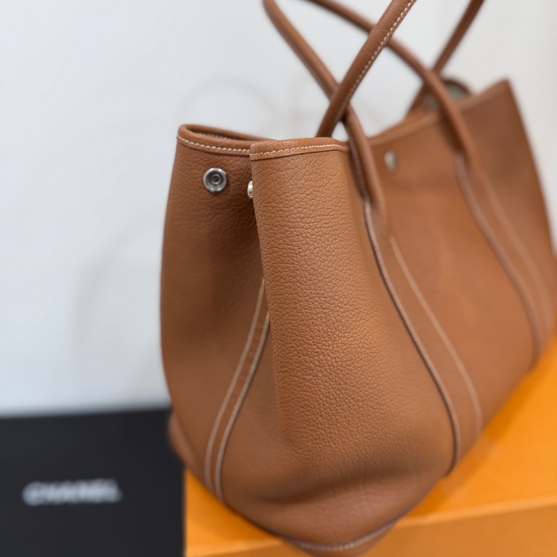 hermes 愛馬仕 garden party 36 花園派對 金棕 手提包 肩背包 購物包 公事包-15