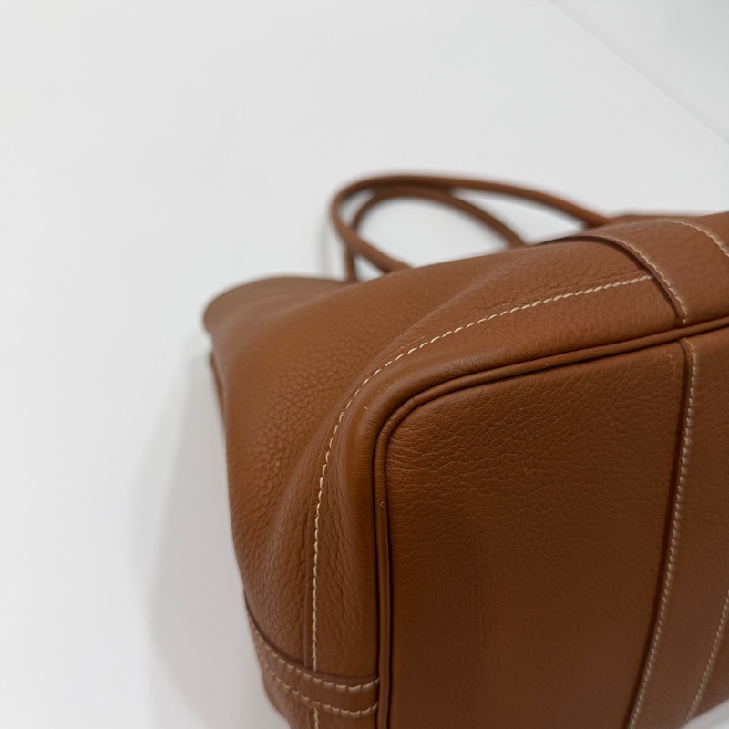 hermes 愛馬仕 garden party 36 花園派對 金棕 手提包 肩背包 購物包 公事包-18