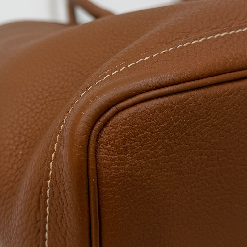 hermes 愛馬仕 garden party 36 花園派對 金棕 手提包 肩背包 購物包 公事包-46